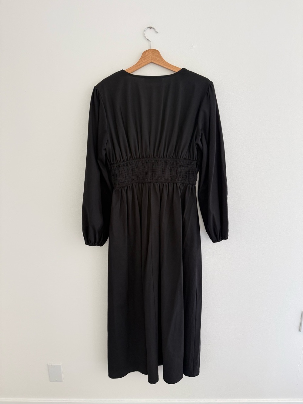 Petal & Pup Cece Black Linen Blend Long Sleeve Maxi Dress Large - Picture 7 of 7